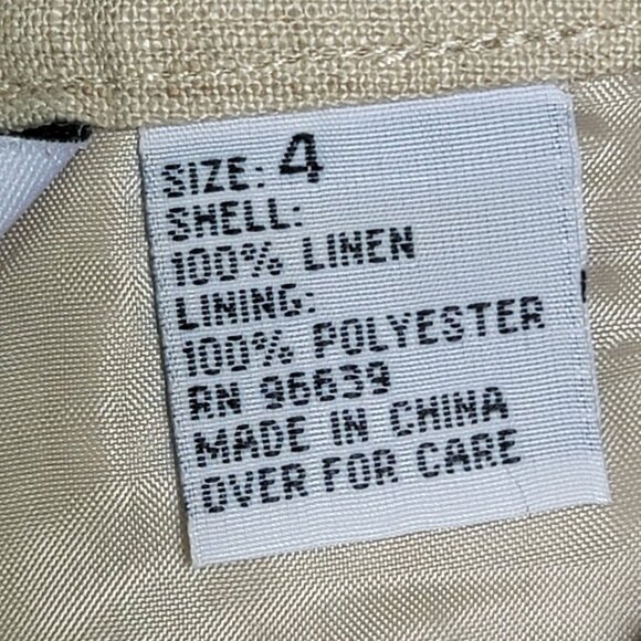 Lucy & Laurel 100% Linen High-Waist Wide Leg Pants With Lining. Size 4 - Picture 7 of 8